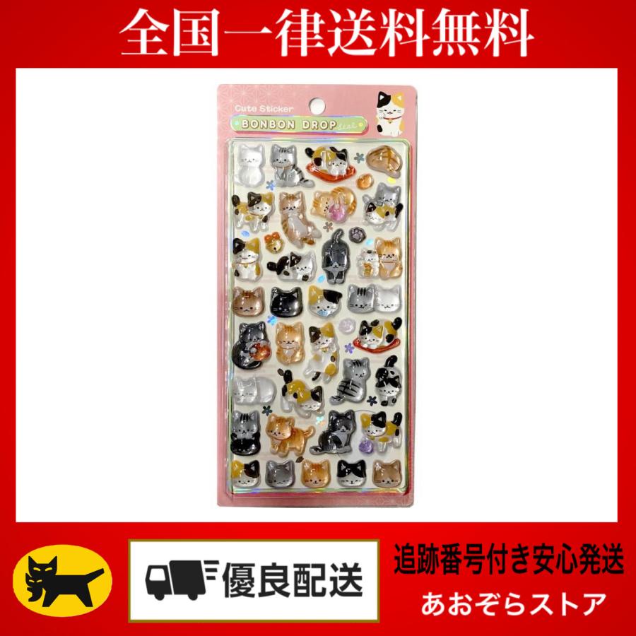 Q-LiA（クーリア） 正規品 ボンボンドロップシール 和柄 シール 和猫