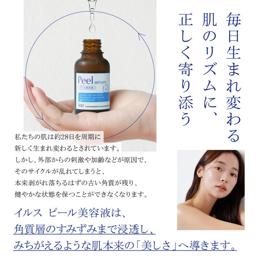 ILUS 美容液 スキン ピール 美容液 マンデル酸 AHA ラクトビオン酸 PHA
