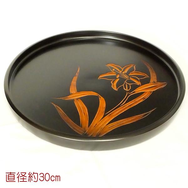 お盆 トレー 丸盆 黒 【一尺】 日光彫 盆 : 有限会社 阿久津茶舗