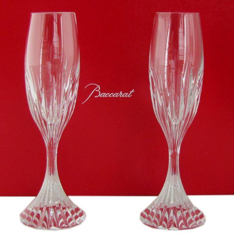 バカラ（Baccarat） グラス ペア マッセナ シャンパンフルート 21.7cm