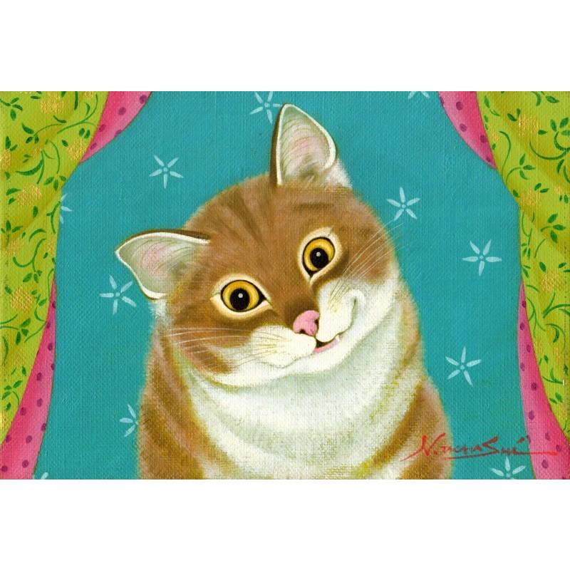 絵画絵 油絵F4-030619可愛い子猫と女の子