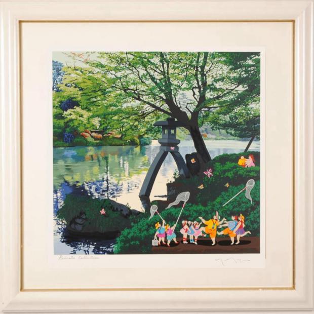 ヒロ・ヤマガタ 兼六園 絵画 風景画 石川県金沢市 インテリア シルク