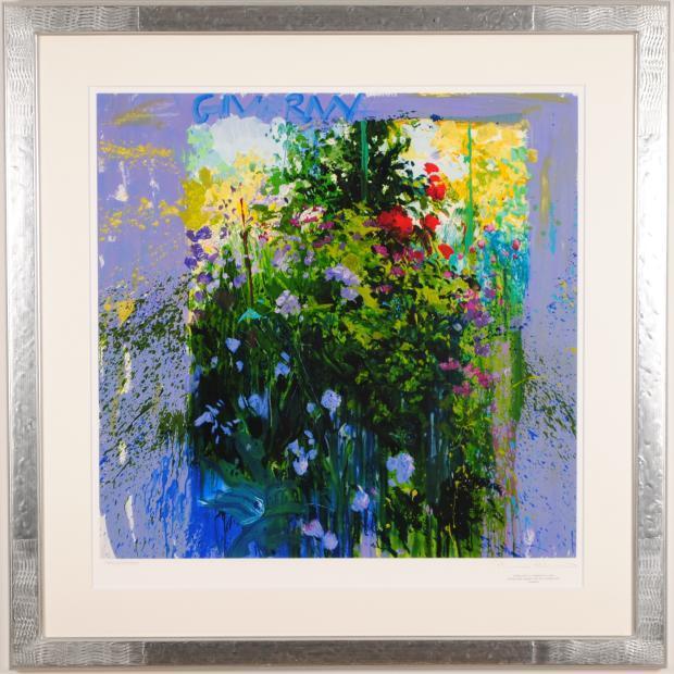 ホアキン・トレンツ・リャド ジヴェルニーの若枝 花 絵画 薔薇 シルク