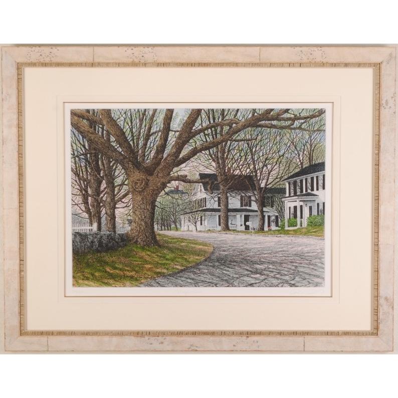 風景画 絵画 楓 絵 銅版画 エッチング 手彩色 キャロル・コレット