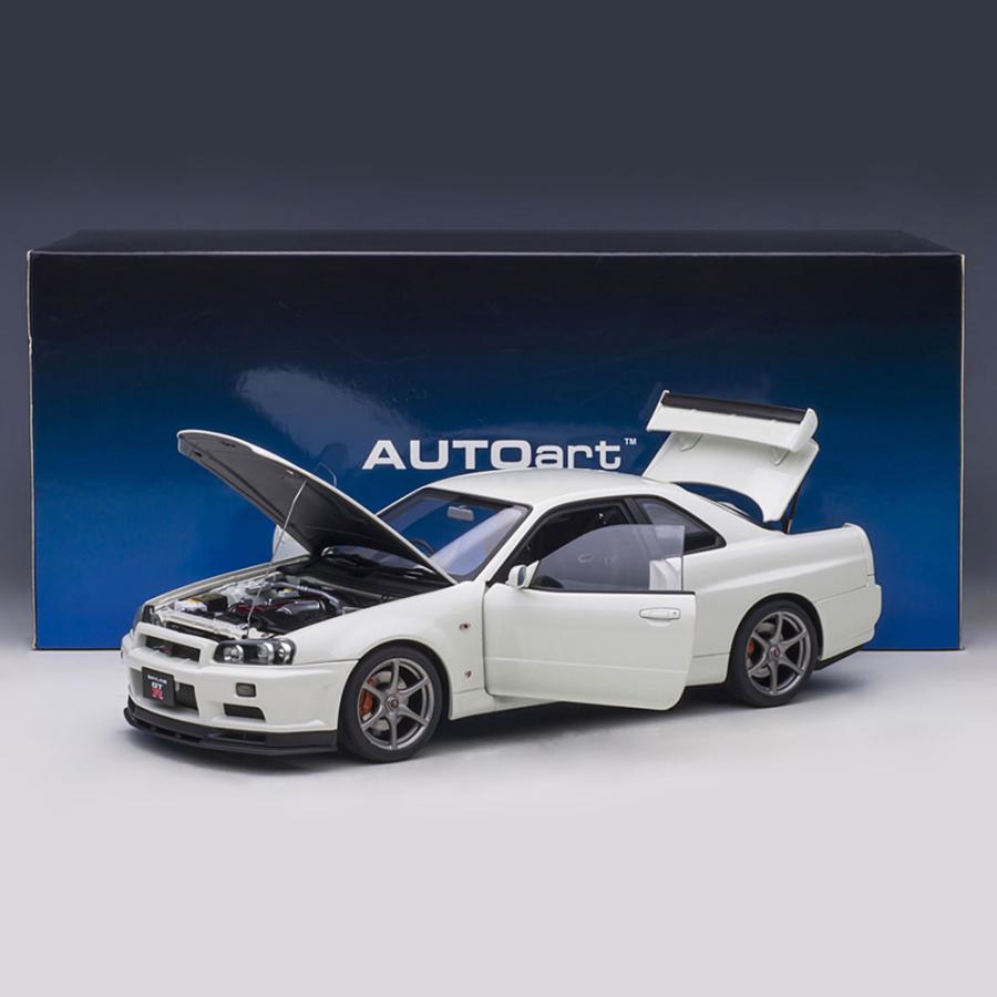 ミニカー 1/18 日産 スカイライン GT-R R34 Vスペック II ホワイト