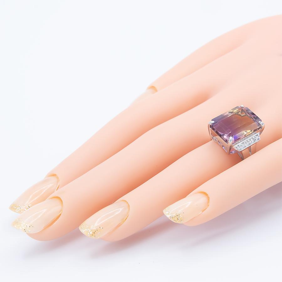 アメトリン 指輪 リング 10.0ct SV925/K18YG バイカラー 2月 11月