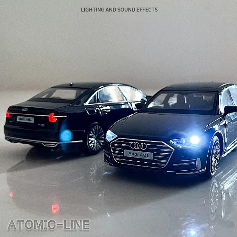 アウディ A8 1/32 ミニカー 全3色 ライト点灯 エンジンサウンド 合金
