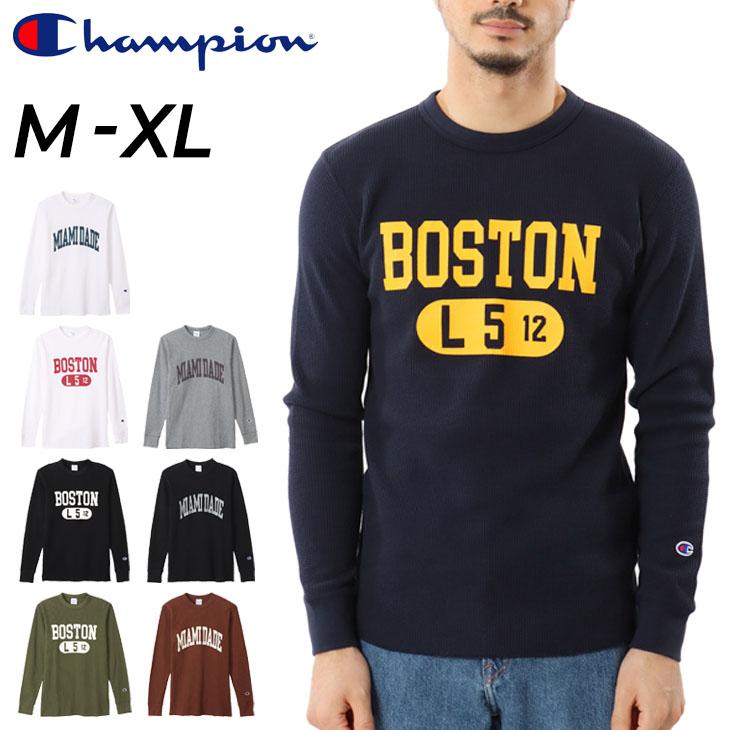 Champion（チャンピオン） 長袖 ワッフル Tシャツ メンズ ベーシック
