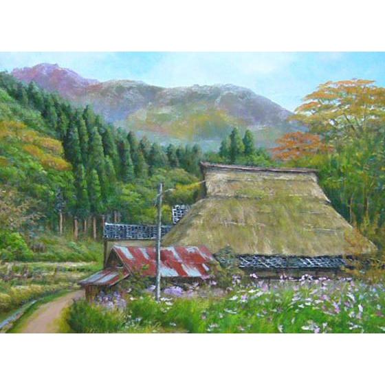 絵画 油絵 四方道夫 肉筆油絵 福井県途中谷 F10 : アートフジ - 通販