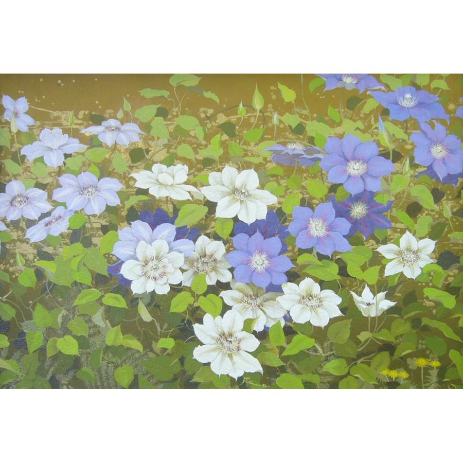 絵画 油絵 田浦信勝 肉筆油絵 静物画 クラマチス テッセン 特別寸法
