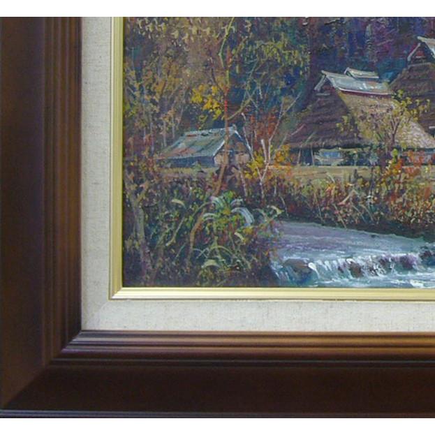 竹内敏彦 絵画 油絵 肉筆油絵 風景画 山麓の民家 F6 送料無料 : アート