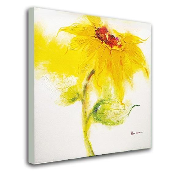 絵画 壁掛け ひまわり 向日葵の絵 75cm ヒマワリの抽象画花柄の壁掛け