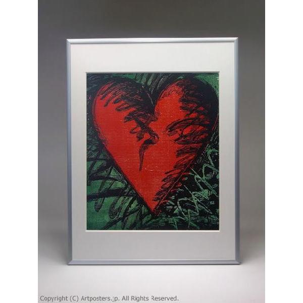 出荷区分B】ジム・ダイン Rancho Woodcut Heart 額付ポスター Jim Dine