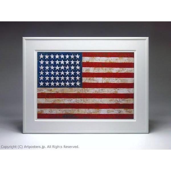 出荷区分B】ジャスパー・ジョーンズ 旗 額付ポスター Jasper Johns