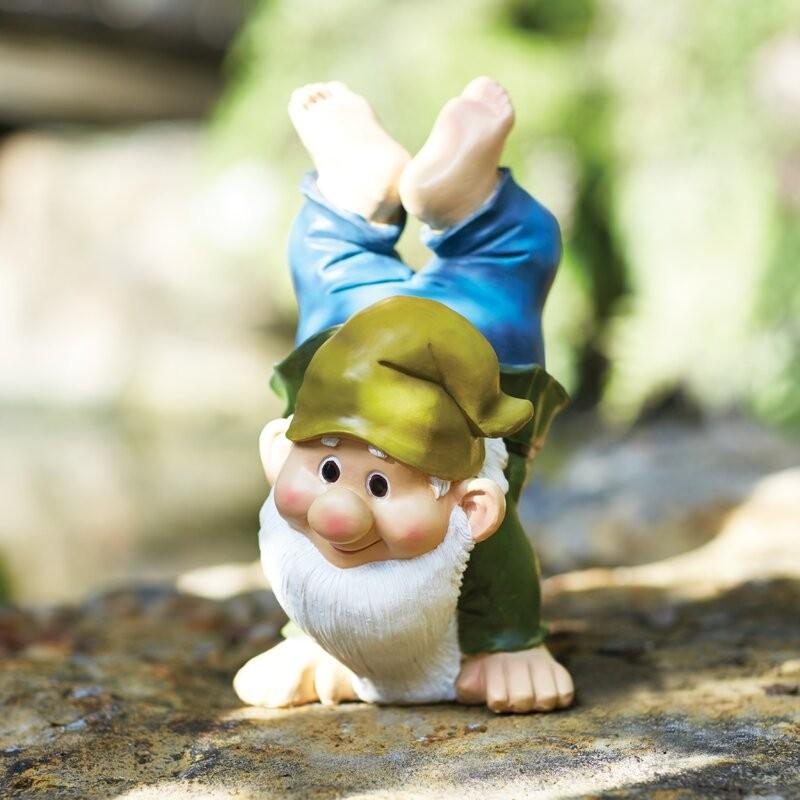 置物 彫像 逆立ちをしている ノーム 妖精の像 ガーデニング 庭 Gnome