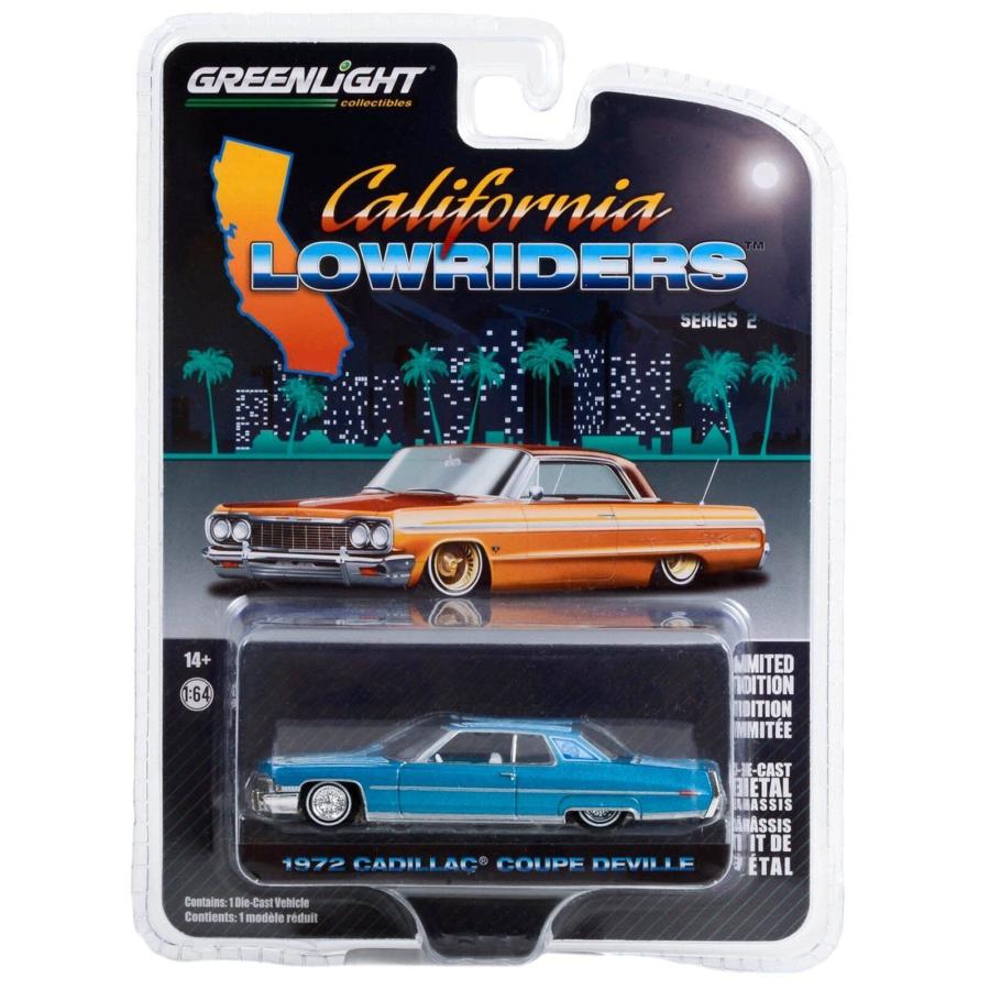 グリーンライト 1/64 キャデラック デビル 1972 ブルー カリフォルニア