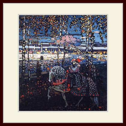 複製画・額縁付き・カンディンスキー・「馬上の二人」 : グーピル