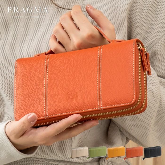 PRAGMA（プラグマ） 長財布 レディース 大容量 本革 ダブル ラウンド