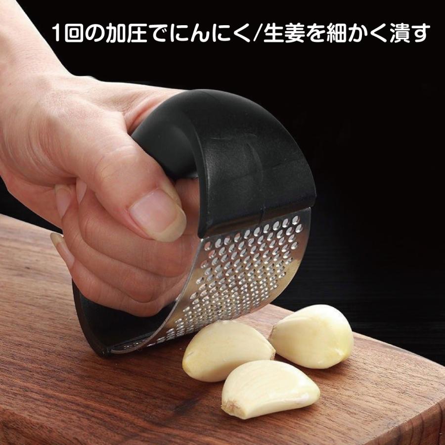 ガーリックプレス ステンレス にんにくつぶし ニンニク みじん切り