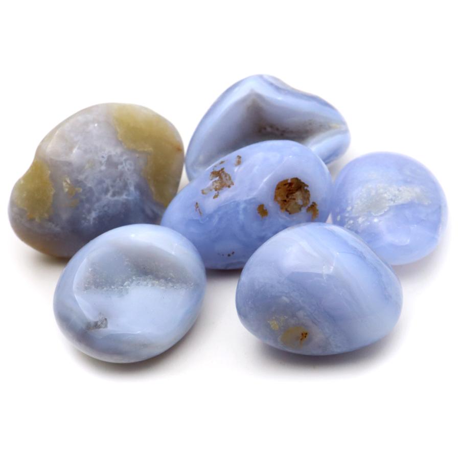 GOLD STONE ブルーレースアゲート タンブル 150g 空色 縞瑪瑙 天然石