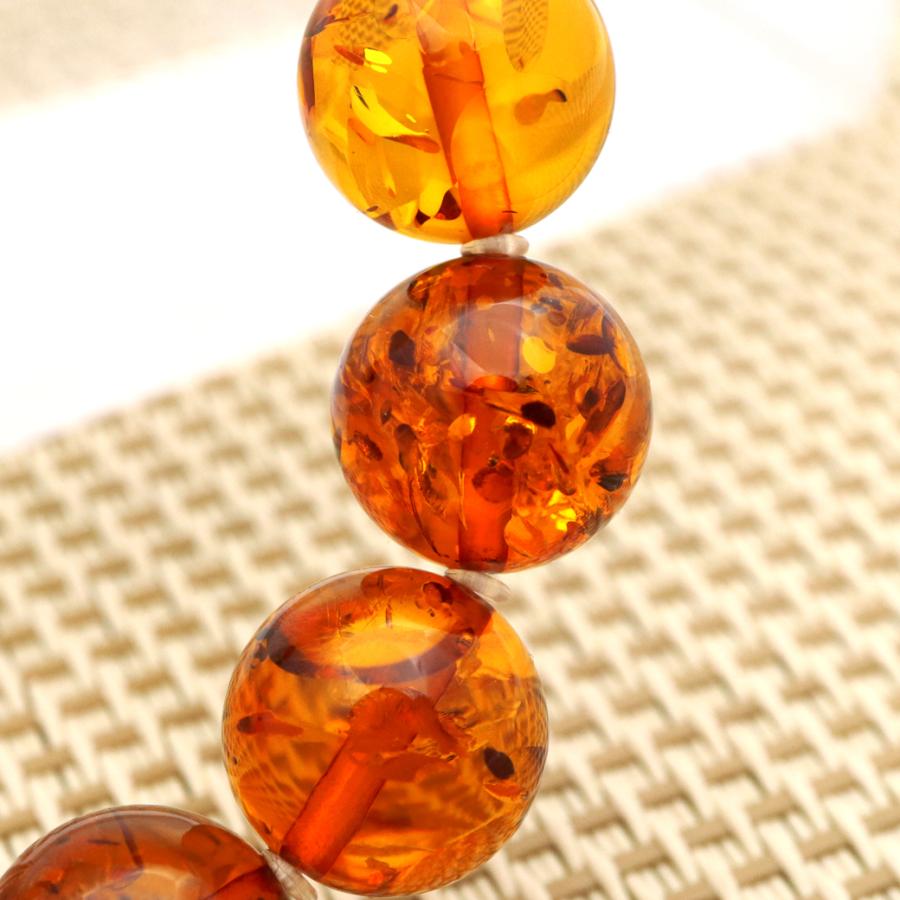 GOLD STONE オレンジ アンバー ブレスレット 9mm ナチュラルカラー