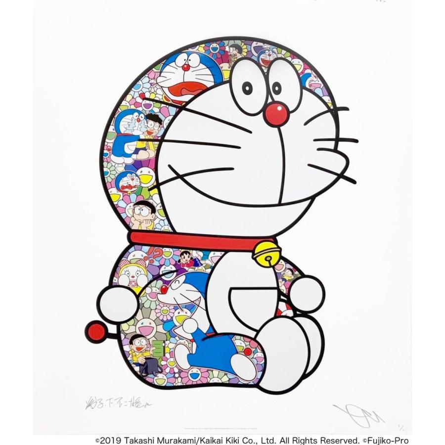 村上隆 おすわりドラえもん〜おーいのび太くん 特注アクリル額装 直筆
