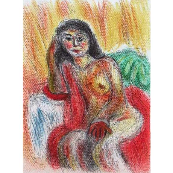 梅原 龍三郎「座裸婦」 新品額装 : ギャラリーTOMIOKA - 通販 - Yahoo
