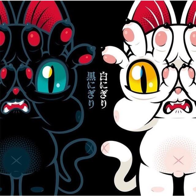 GRAPE BRAIN グレイプ ブレイン ジゴクネコ おにぎり 白 ソフビ