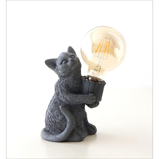 テーブルランプ 猫 置物 LED電球 アンティーク レトロ 卓上ランプ 照明
