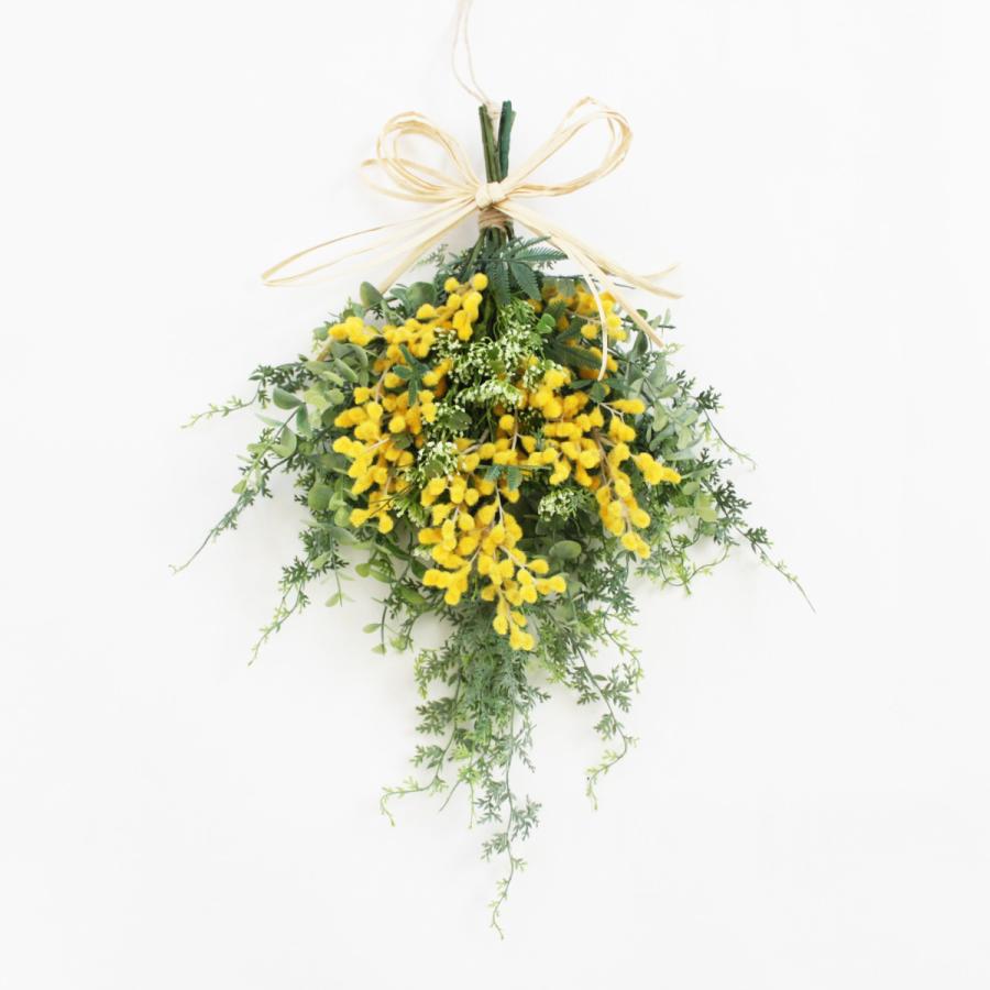 ミモザ リース スワッグリース 造花 アーティフィシャルフラワー