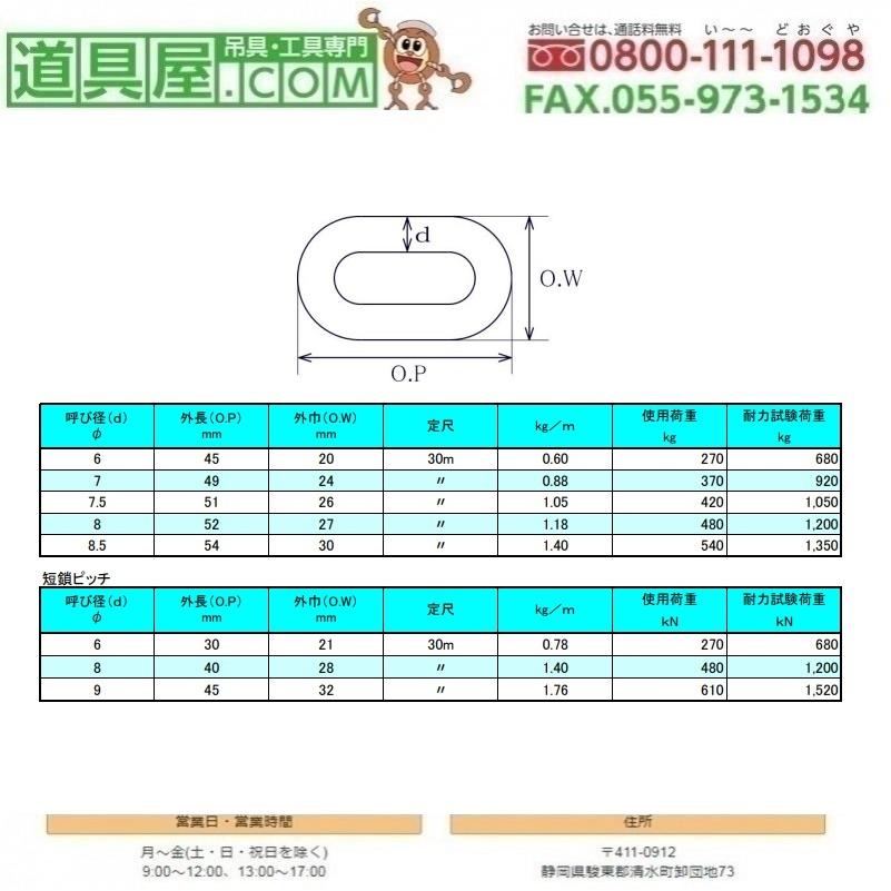 ブランコチェーン 電気メッキ 径6.0mm 長さ30m : 道具屋.com - 通販
