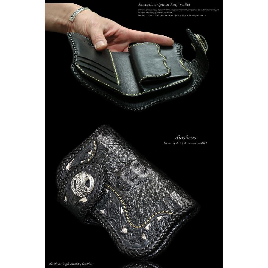 財布 長財布 クロコダイル ワニ革 ワニ皮 レザーウォレット バイカーズ
