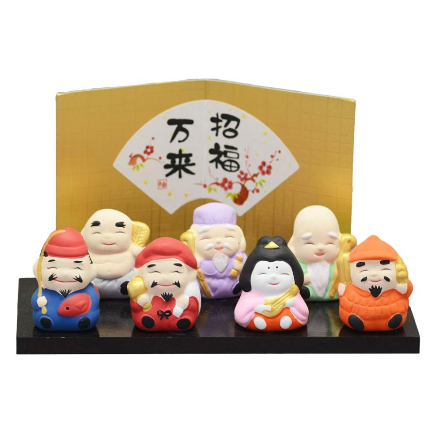 干支 置物 開運 招福 セット/ ミニ置物シリーズ 七福神揃え /毎年