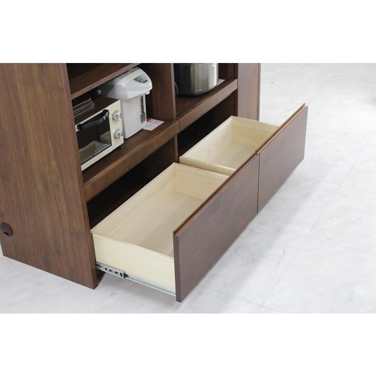 キッチンカウンター 完成品 間仕切り 幅144cm 木製 アルダー 北欧風