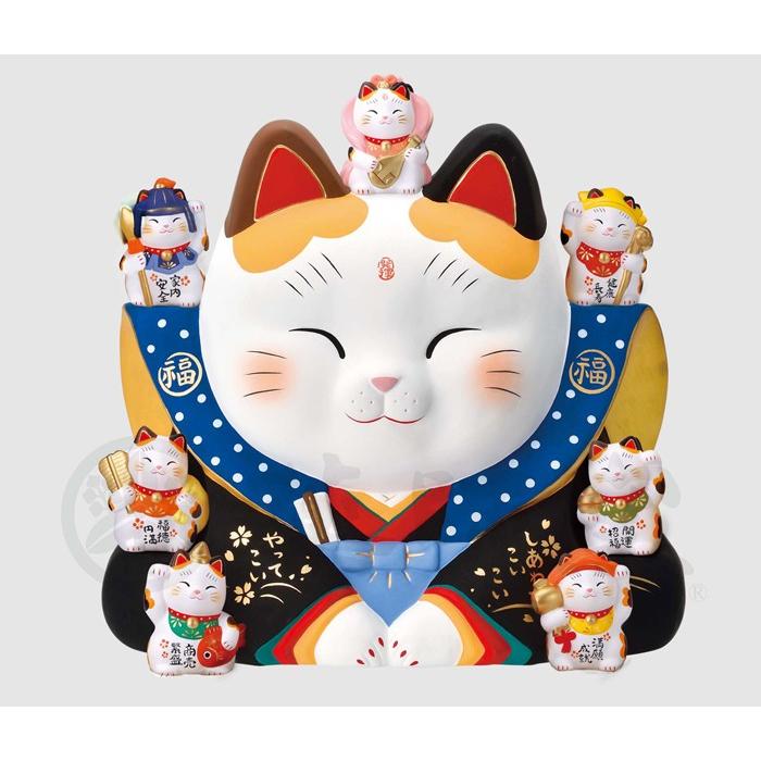 2/23はP+10％還元！ (豪華2大特典) 招き猫 置物 陶器 大 特大 七福神