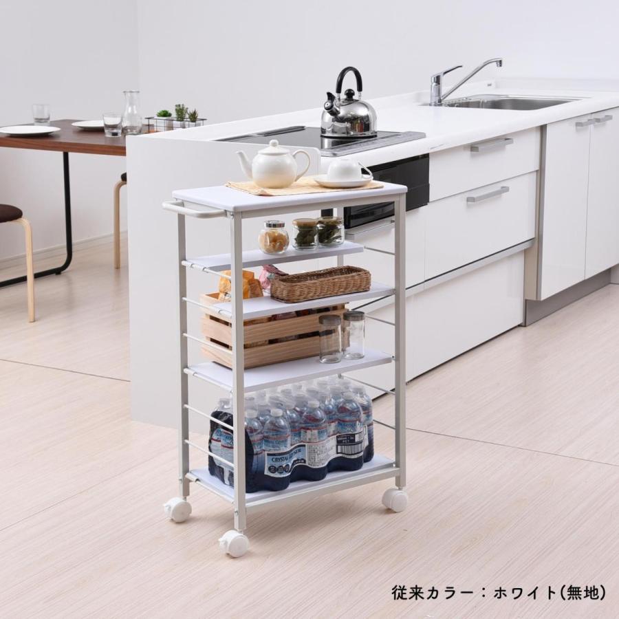 山善（YAMAZEN） ワゴン 棚が動かせる キッチンワゴン ハイタイプ 幅30