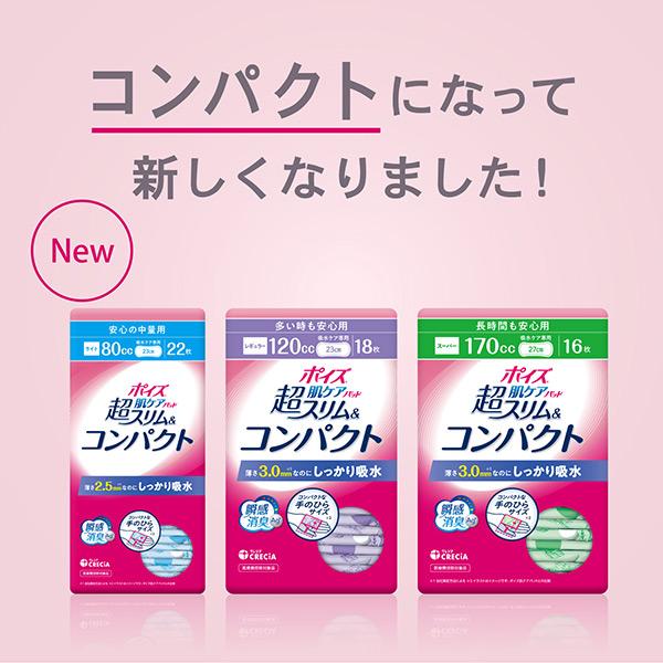 ポイズ 肌ケアパッド 超スリム＆コンパクト 多い時も安心用 (吸水量