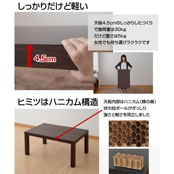 山善（YAMAZEN） ローテーブル 長方形 75×50cm ET-7550(WBR