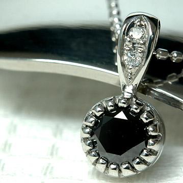 ペンダントトップ 18k ブラックダイヤモンド 18金 K18 プラチナ
