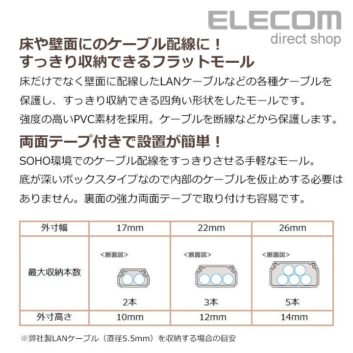 ELECOM（エレコム） フラットモール 壁/床用 ケーブルカバー 配線