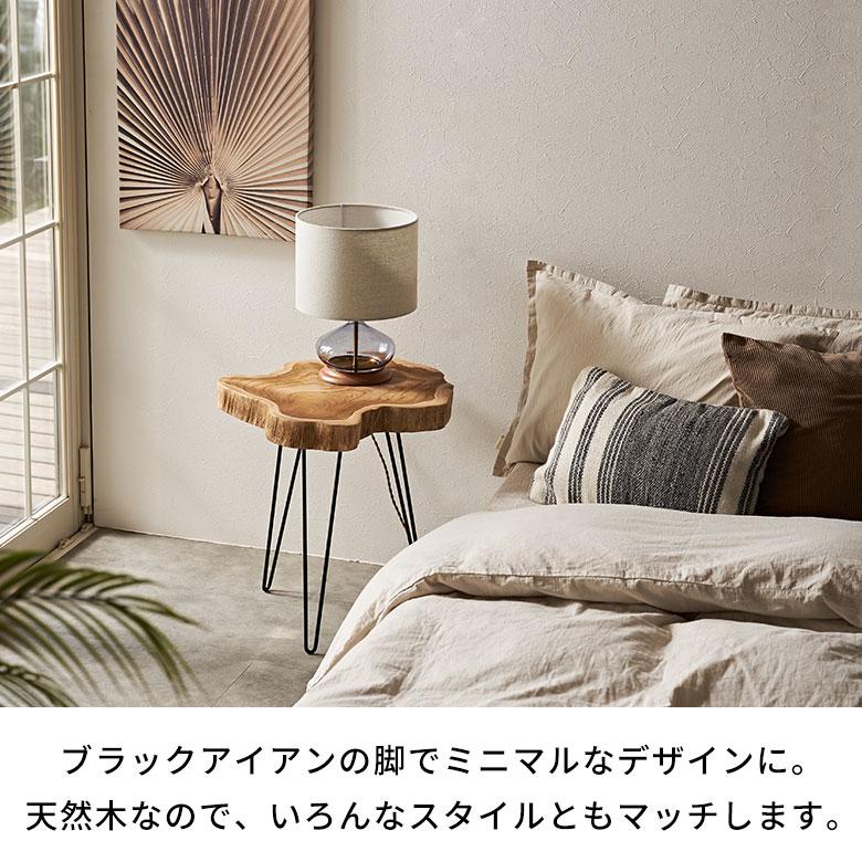 ELEMENTS サイド テーブル 切り株 天然 ウッド 無垢 チーク 高さ 約