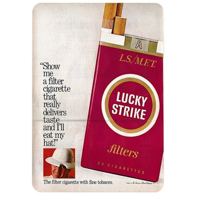 ラッキーストライク Lucky Strike たばこ タバコ ポスター☆レトロ調