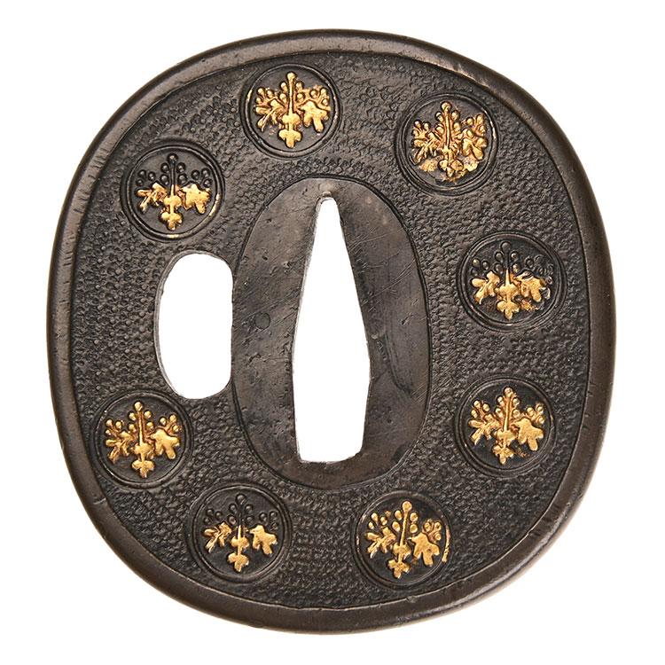 鍔・鐔 古金工 桐紋散鍔【文化資料刀装具】刀装具 日本刀 刀剣 : 永楽