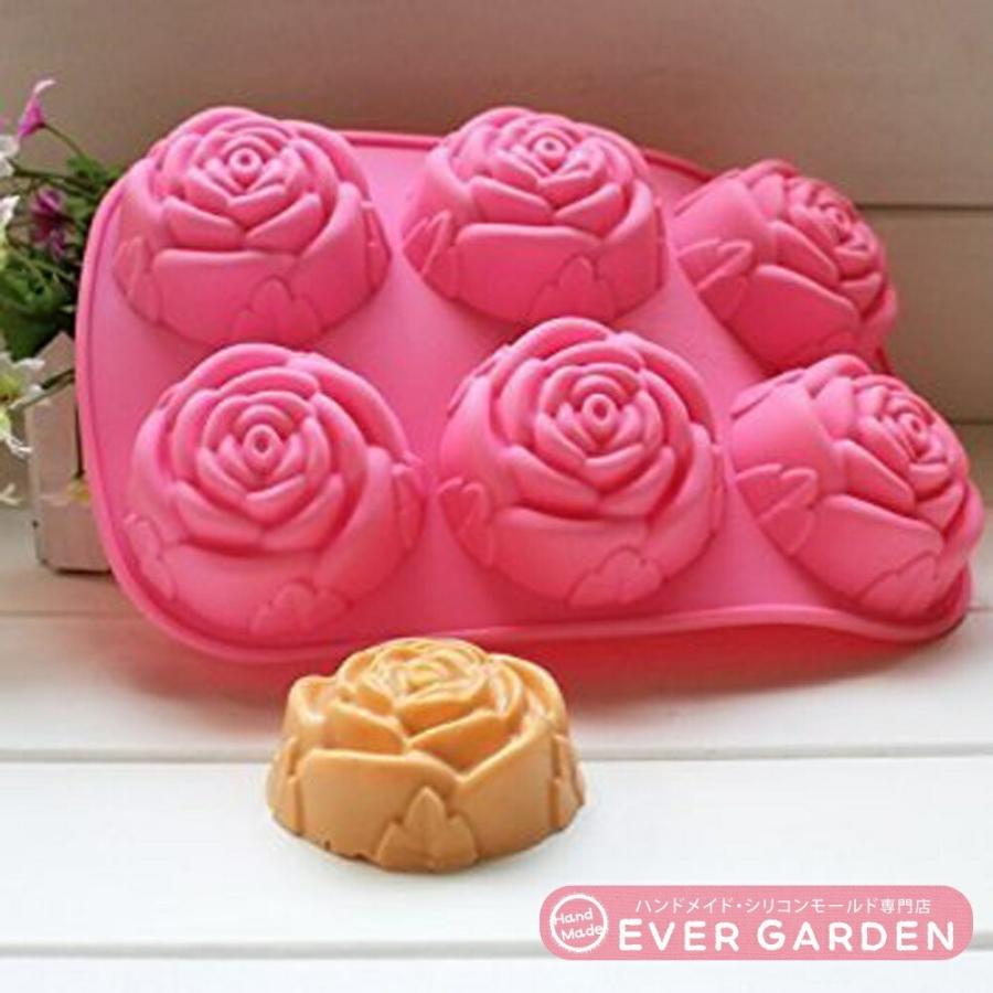 バラ 花 薔薇 シリコンモールド アロマハイストーン 手作り 石鹸 樹脂