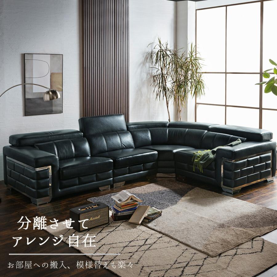 コーナーソファ カウチソファ ソファ 本革 レザー イタリアレザー