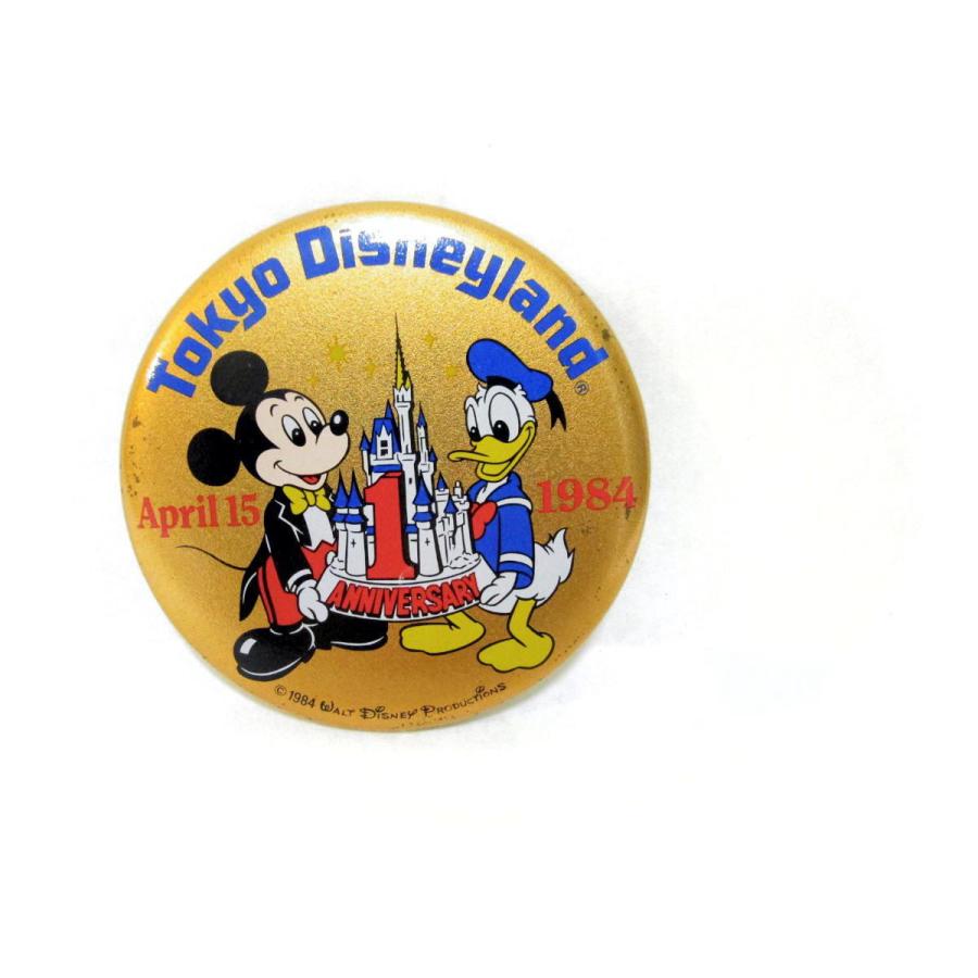 東京ディズニーランド 1周年記念 1984年 ミッキー&ドナルド 缶バッジ