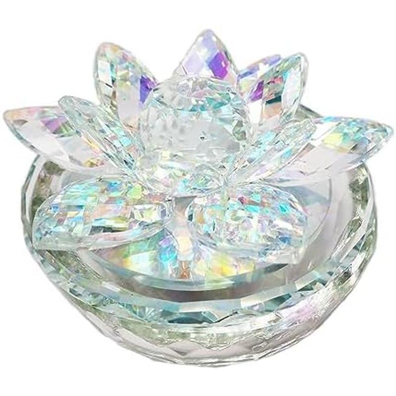 クリスタル サンキャッチャー 天然石 水晶 さざれ石 3点セット 蓮の花
