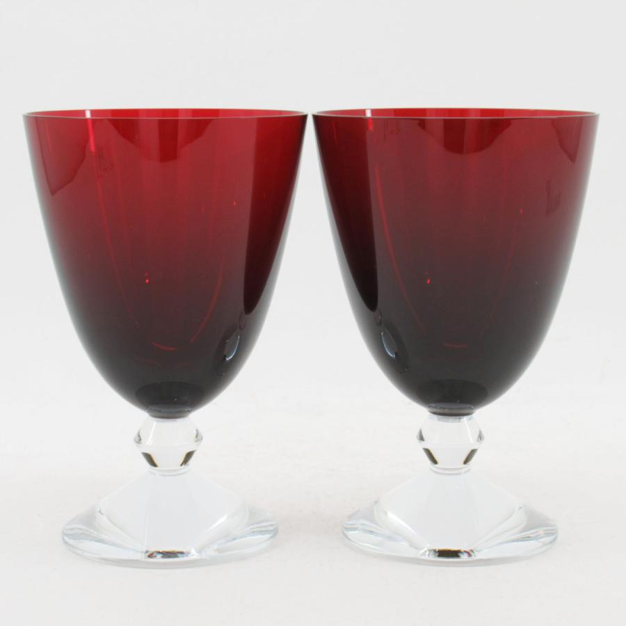 バカラ（Baccarat） ベガ スモールグラス レッド ペアセット 箱付き