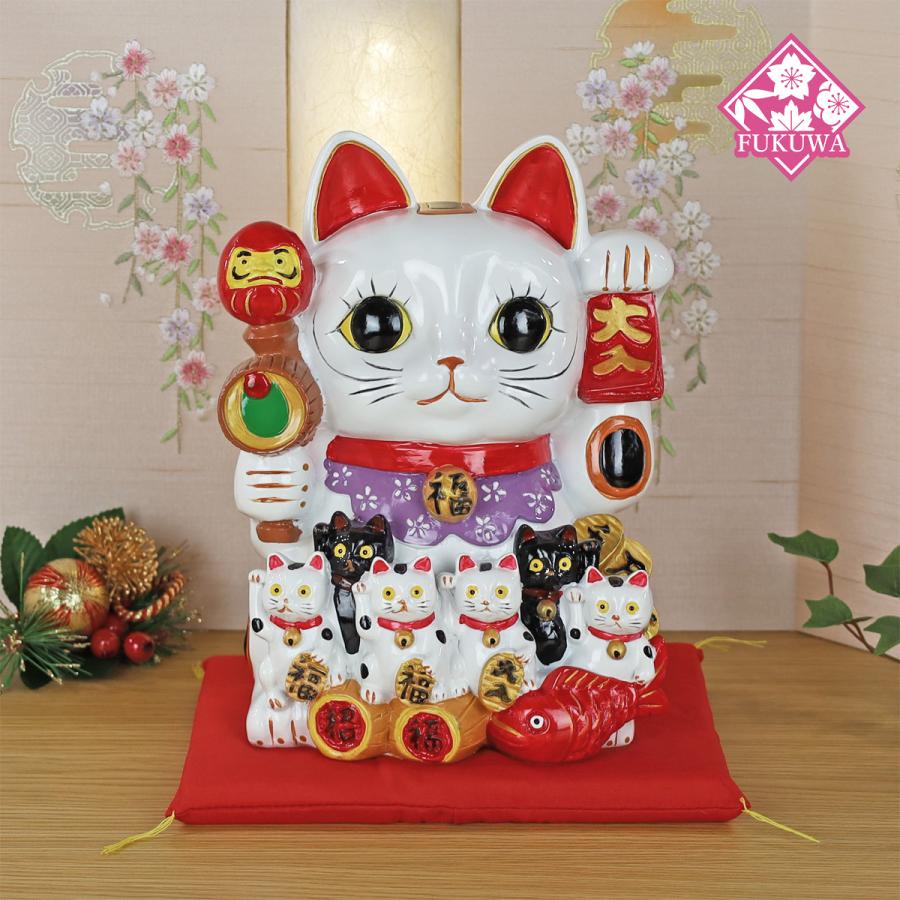 招き猫 置物・開運・縁起物・金運・風水(親子 招福 バンク XL TN-564
