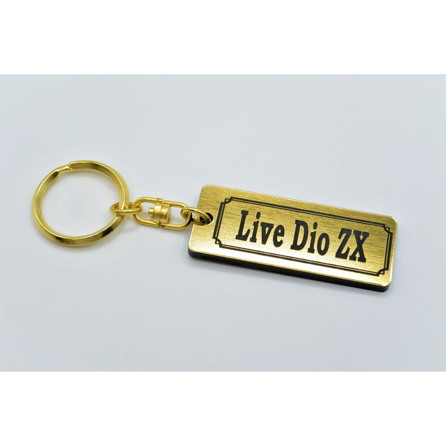 AA-248-1 Live Dio ZX 2層アクリル製 金黒 2重リング キーホルダー